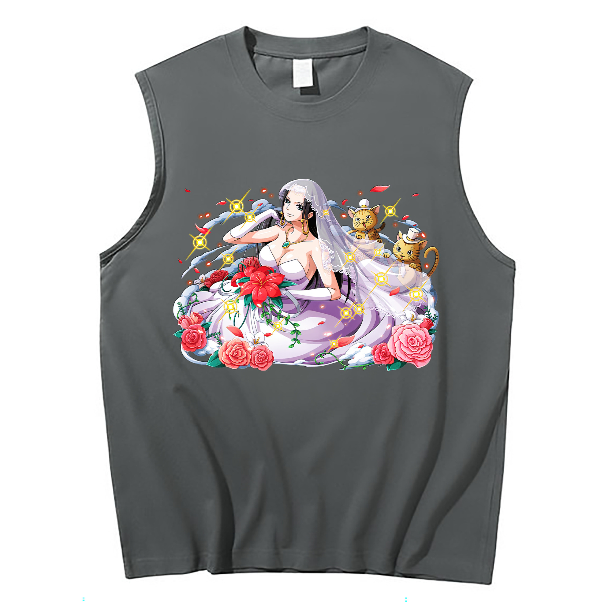 （画像用） ワンピース ボア・ハンコック ONE PIECE Boa·Hancock コットン100％タンクトップ（フロントプリント）